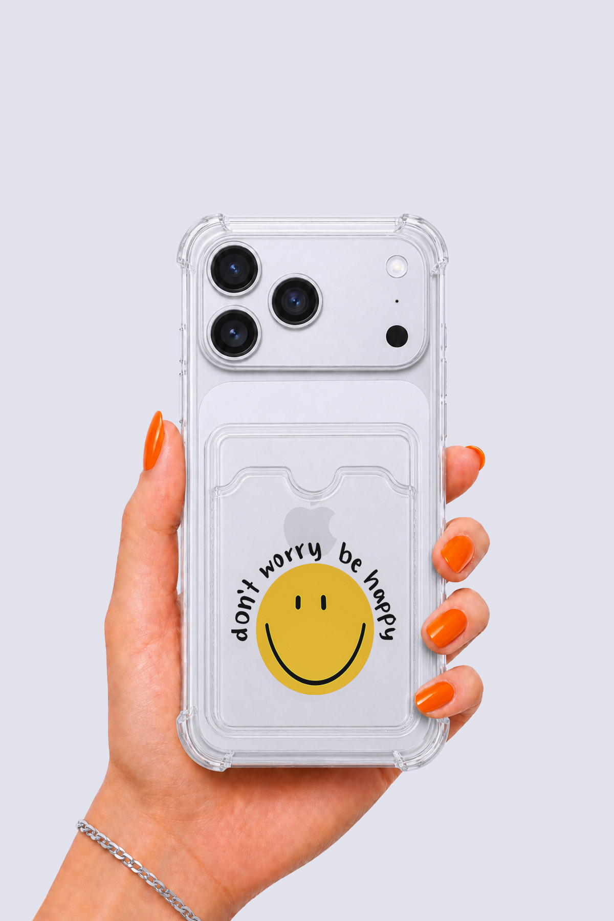 iPhone 17 Pro Max Kartlıklı Gülücük Desenli Kılıf