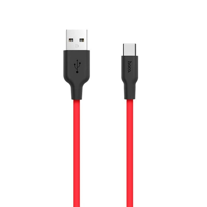 HOCO X21 USB to Type-C 3A Silikon Hızlı Şarj ve Data Kablosu-(1903)