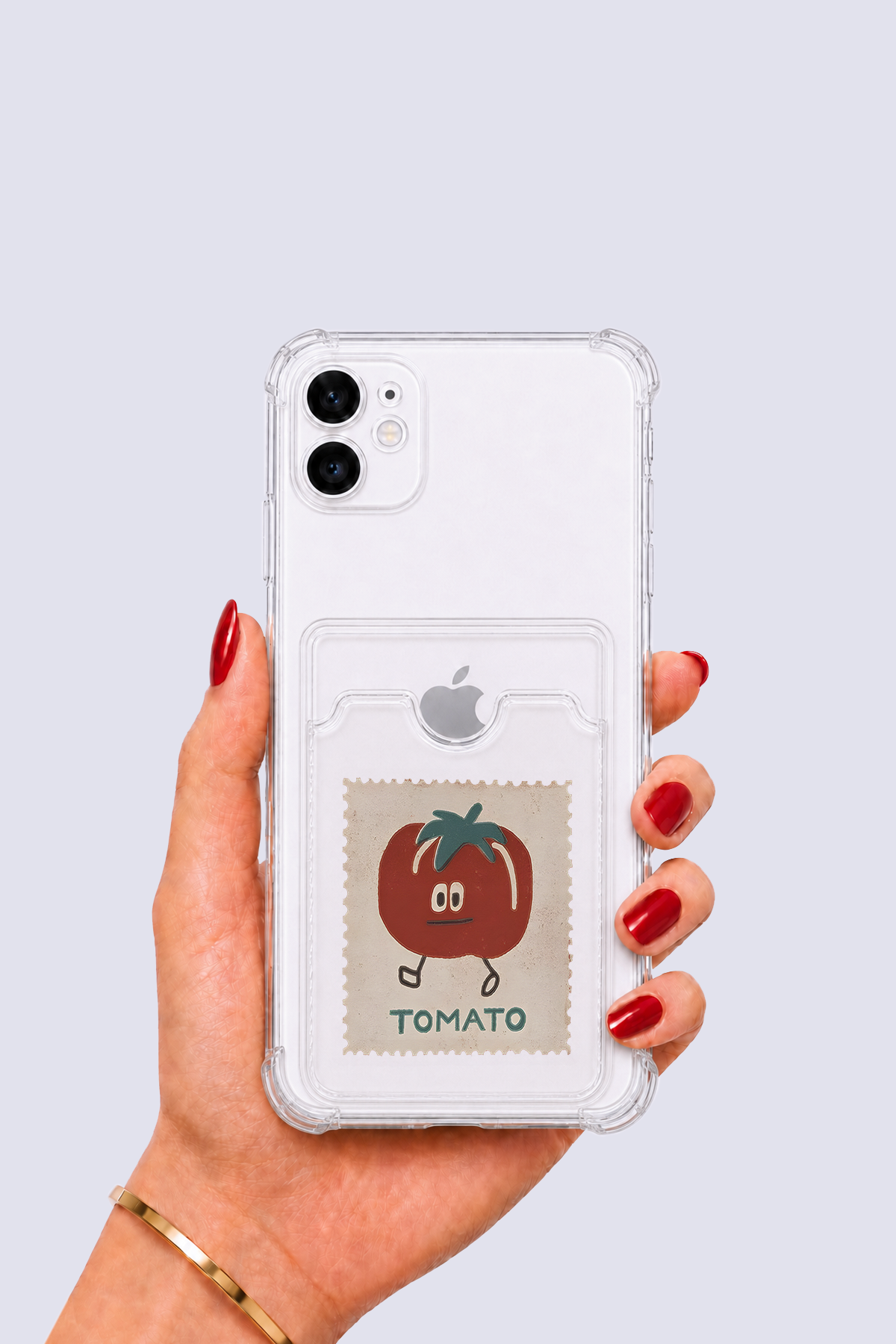 iPhone 12 Kartlıklı Tomato Desenli Kılıf