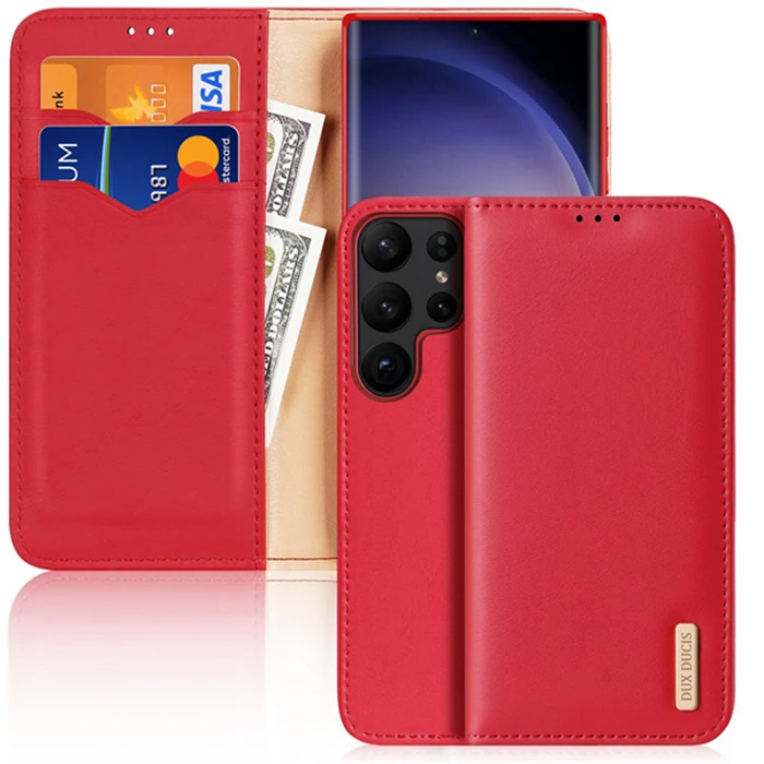 Dux Ducis SM Galaxy S23 Ultra Kılıf Mıknatıslı Cüzdanlı Deri Kılıf Hivo Series-(1903)