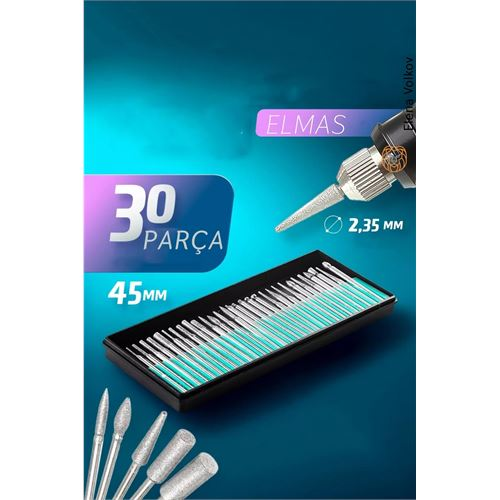 30'lu Lüks Freze Uç Takımı Elektrikli Tırnak Törpü Ucu 30'lu Uç Takımı 