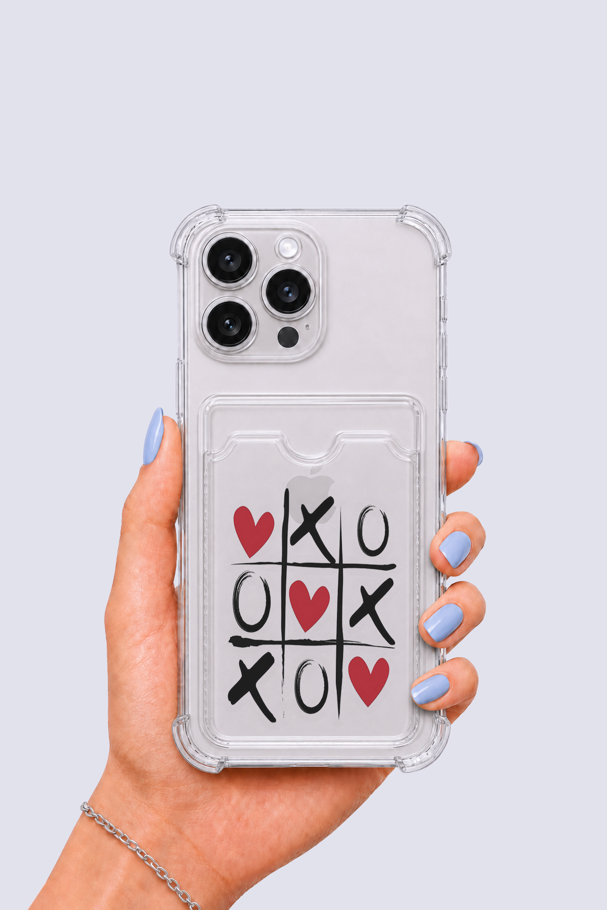 iPhone 16 Pro Max Kartlıklı XoXO Desenli Kılıf