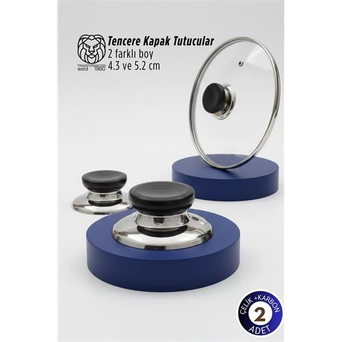 Bianca Serisi 2’li Paslanmaz Çelik Lüks Tencere Kapağı Tutucu Seti - 4.3 - 5.2 cm Universal 