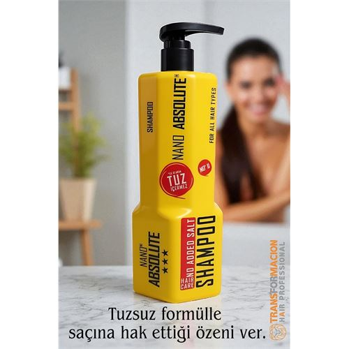 HSNET Profesyonel Nano Absolute Tuzsuz Şampuan – 1000 ml, Tüm Saç Tipleri 