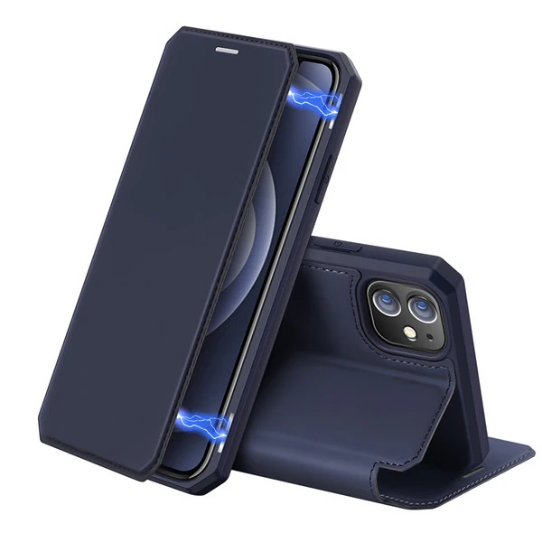 DUX DUCİS iPhone 12 Mini Kılıf Mıkantıslı Kapaklı Flip Cover Kılıf Skin X Series Flip Case-(1903)